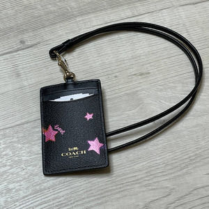 Coach Star Print Lanyard ID wallet